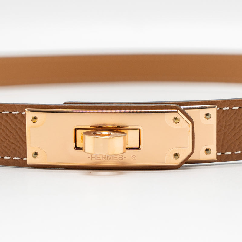 Hermes Kelly 18 Belt Epsom Gold RGHW Stamp Z