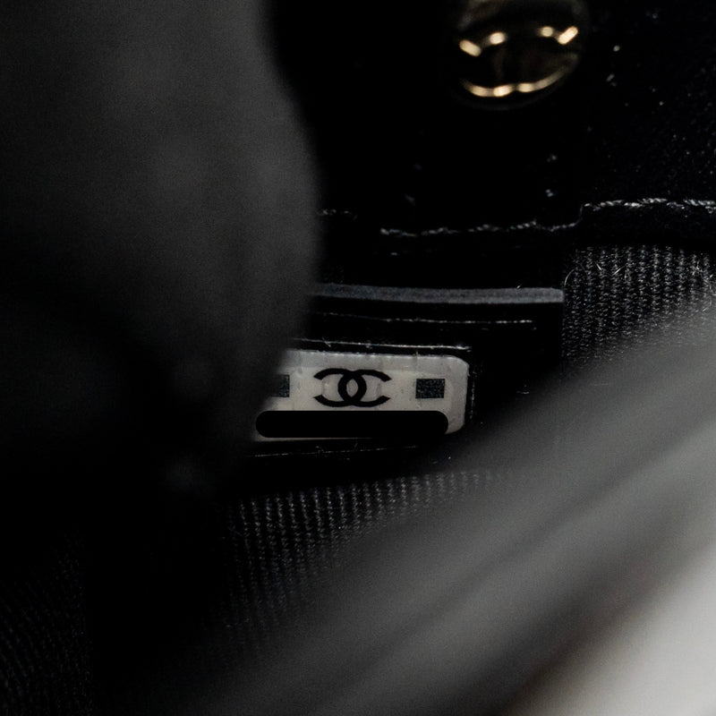 Chanel 24c Mini 31 Clutch with Chain Shiny Calfskin Black LGHW (microchip)
