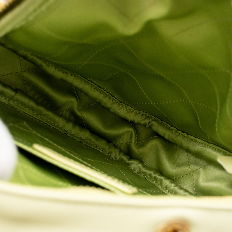 Chanel 20a Diamond Shape Crossbody Bag Quilted Lambskin Light Green GHW
