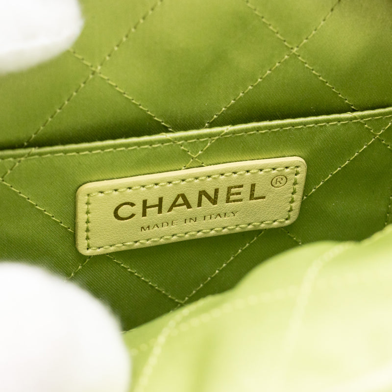 Chanel 20a Diamond Shape Crossbody Bag Quilted Lambskin Light Green GHW