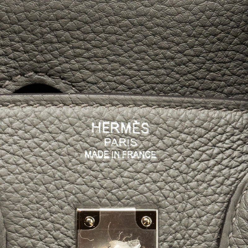 Hermes Birkin 25 togo gris Meyer SHW stamp B