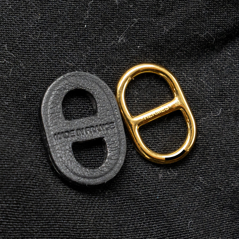 Hermes O’Maillon Earrings Calfskin/Gold Tone
