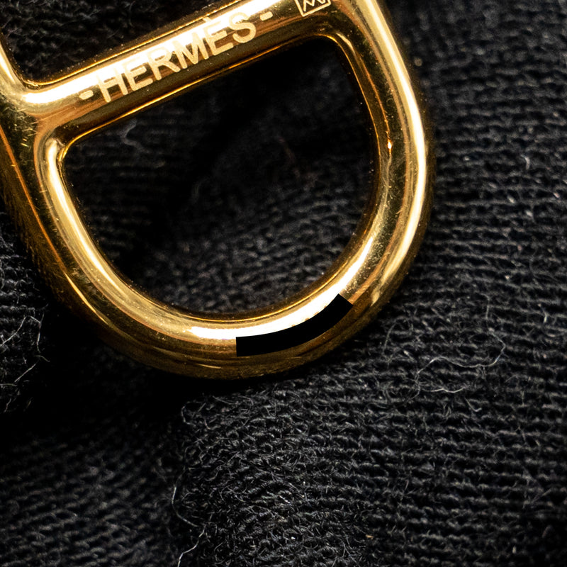 Hermes O’Maillon Earrings Calfskin/Gold Tone
