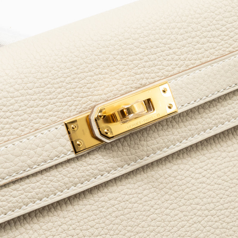Hermes Kelly 25 Togo Craie GHW Stamp W