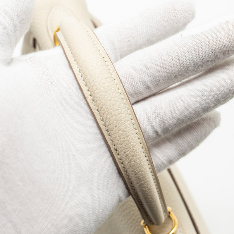 Hermes Kelly 25 Togo Craie GHW Stamp W