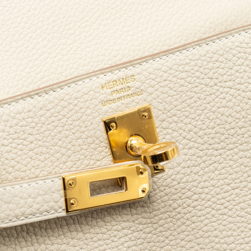 Hermes Kelly 25 Togo Craie GHW Stamp W