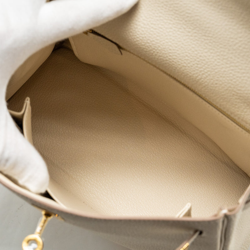 Hermes Kelly 25 Togo Craie GHW Stamp W