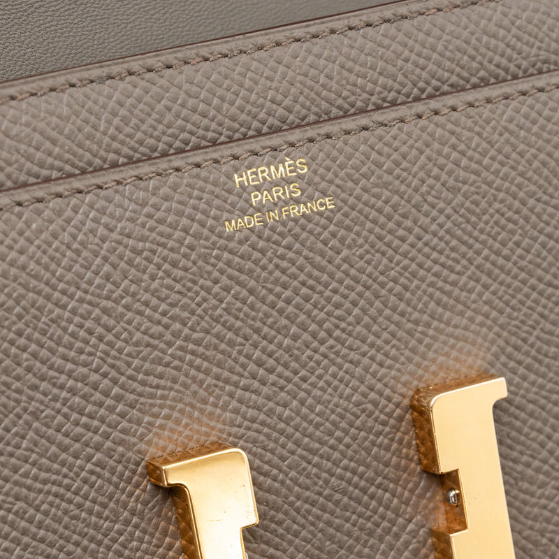 Hermes constance to Go epsom gris etain RGHW stamp Y