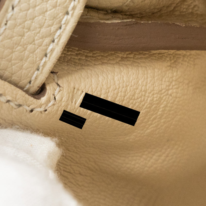 Hermes Kelly 25 Togo Craie GHW Stamp W