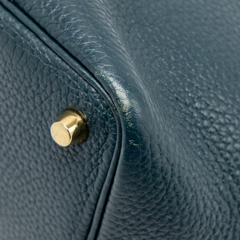 Hermes Picotin 18 Lock Bag Clemence 6O Vert Cypress GHW Stamp C