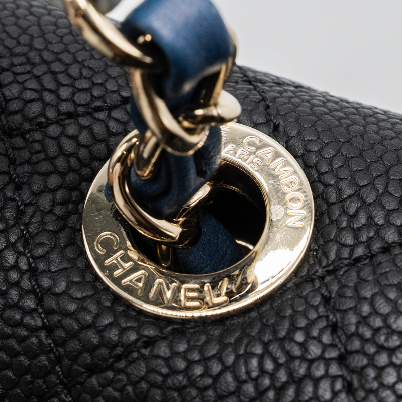 Chanel Flap Bag with handle Caviar Black/Multicolour LGHW