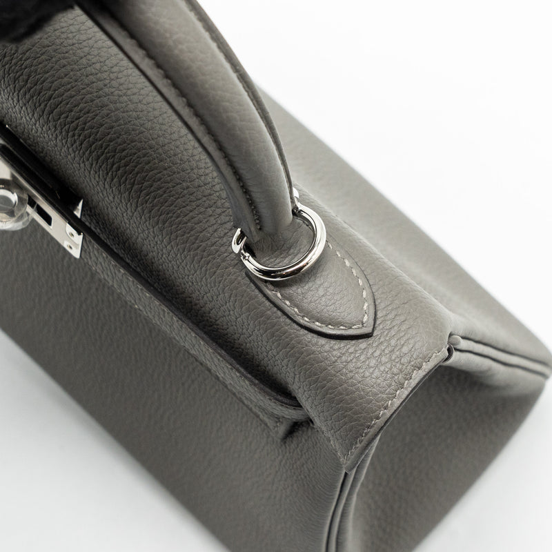 Hermes Kelly 25 Togo Gris Meyer SHW Stamp B