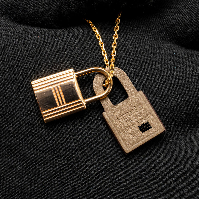 Hermes O’kelly Pendant, Small Model Swift Etoupe RGHW Stamp Y