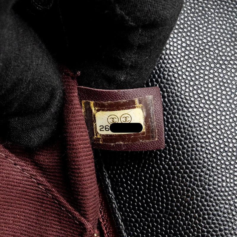 Chanel Medium Chevron Coco handle caviar black GHW