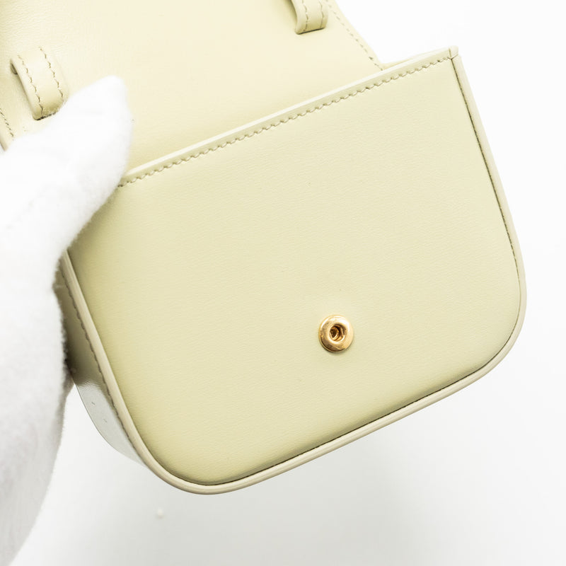 Celine Mini Claude Shiny Calfskin Pistachio GHW