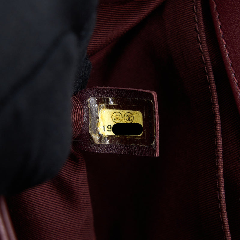 Chanel Medium Boy Bag Velvet Dark Red Ruthenium SHW