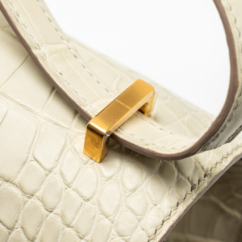 Hermes Mini Constance alligator mississippiensis Mat Beton GHW stamp Z