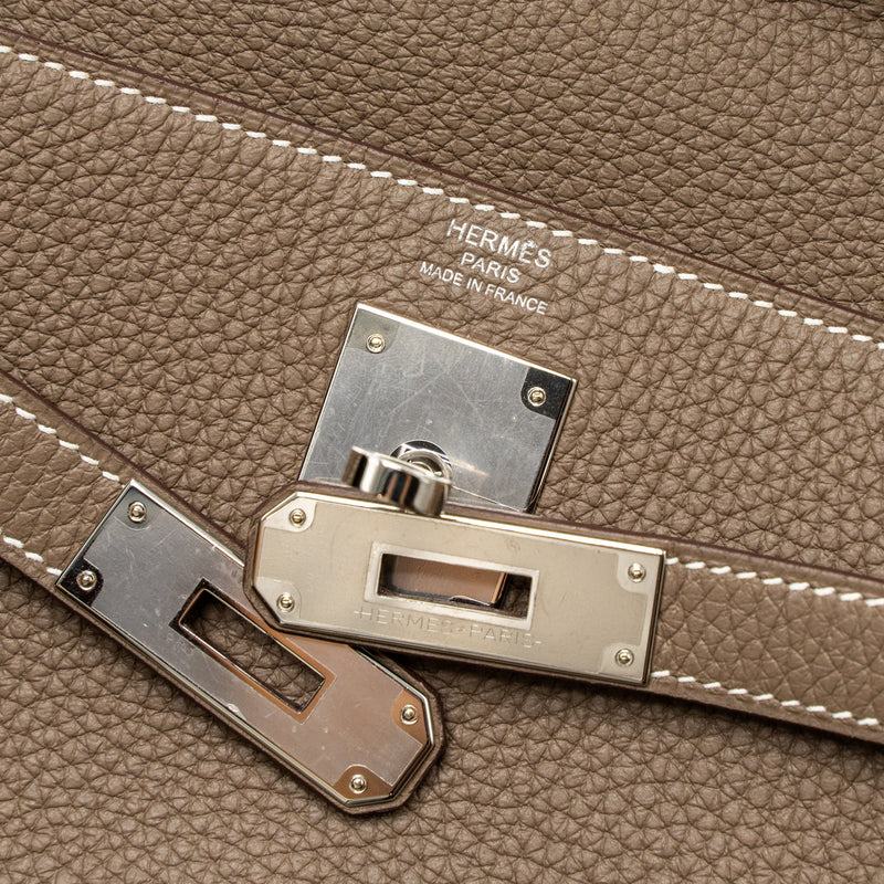 Hermes Kelly 28 Clemence Etoupe SHW Stamp Y
