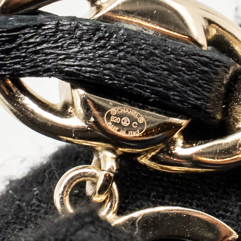 Chanel CC drop hair clip black / light gold tone