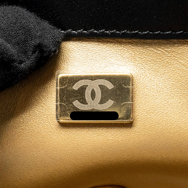 CHANEL Pearl Crush Mini Rectangular Flap Bag Lambskin Black GHW (Microchip)