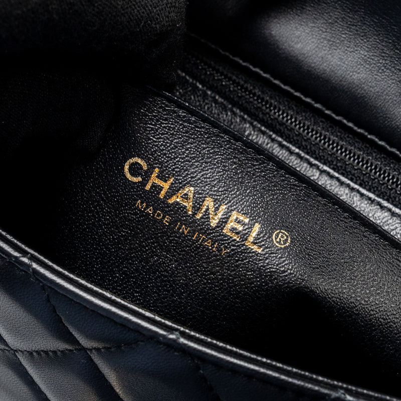 Chanel Mini Rectangular Flap Bag Lambskin Black LGHW
