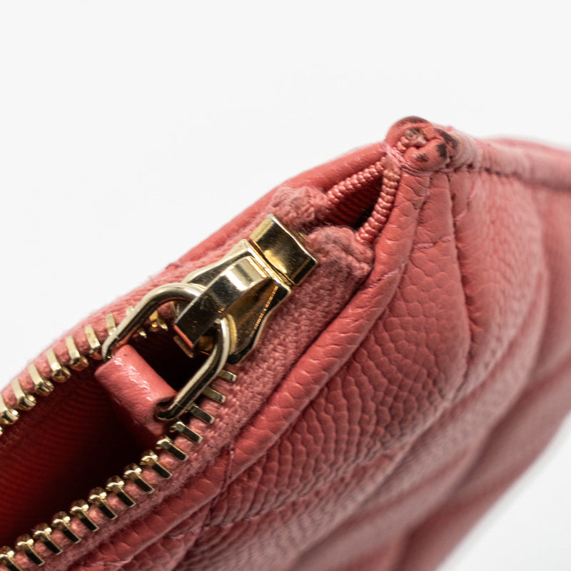 Chanel Phone Card Holder Caviar Pink LGHW
