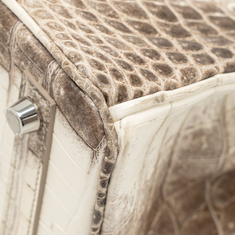 Hermes Birkin 25 Crocodile Niloticus Himalaya 01 Blanc SHW Stamp Y