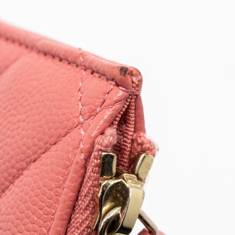 Chanel Phone Card Holder Caviar Pink LGHW