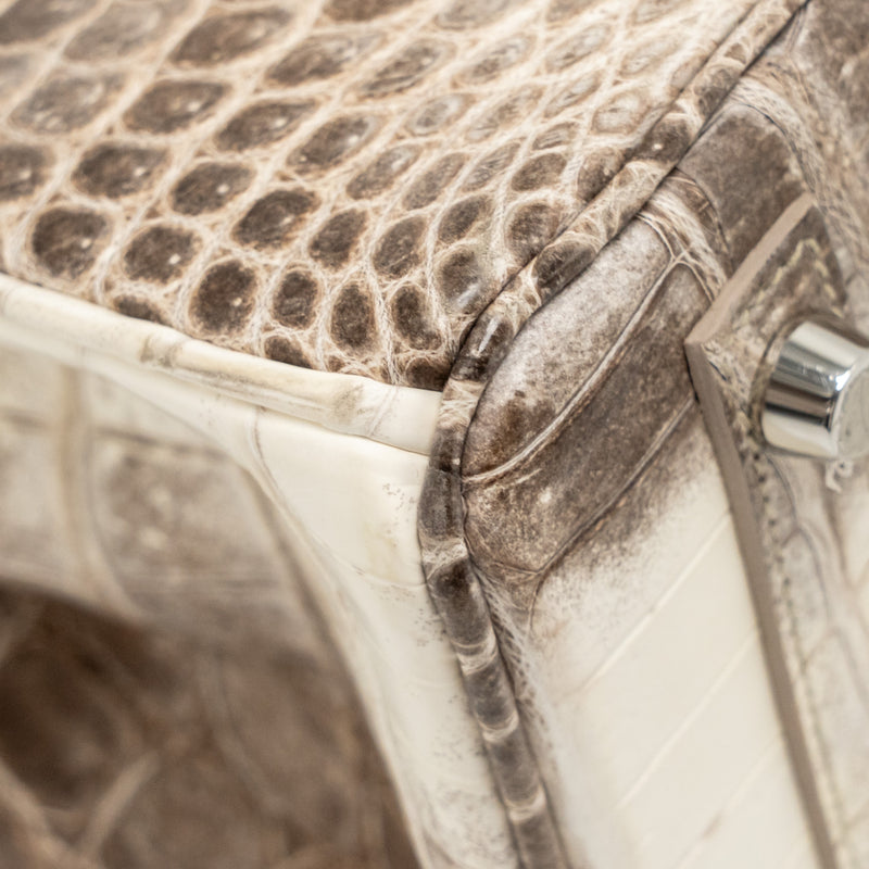 Hermes Birkin 25 Crocodile Niloticus Himalaya 01 Blanc SHW Stamp Y