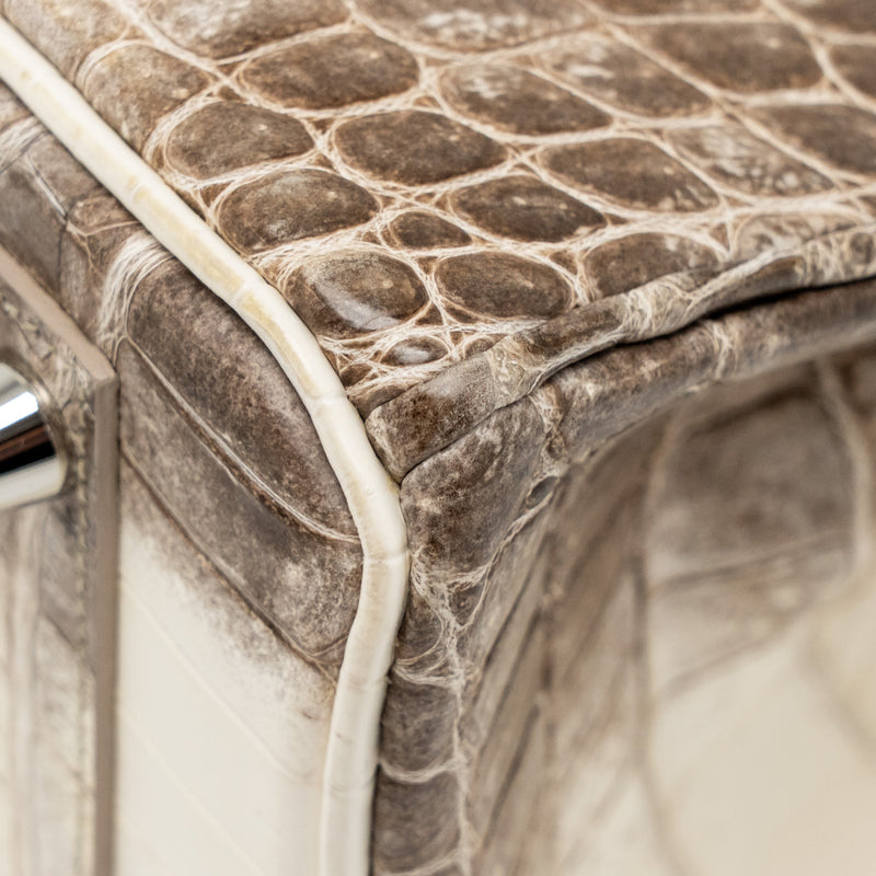 Hermes Birkin 25 Crocodile Niloticus Himalaya 01 Blanc SHW Stamp Y