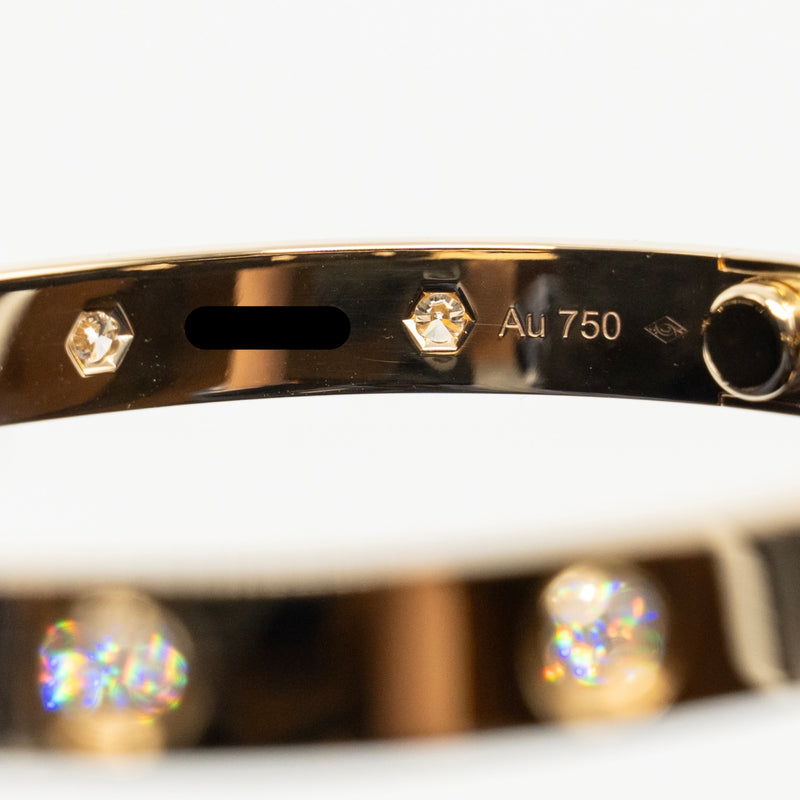 Cartier Size 17 Bracelet Yellow Gold, 10 Diamonds