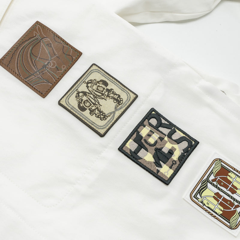 Hermes size 50 Icones Au Carre Overshirt cotton white/ multicolour
