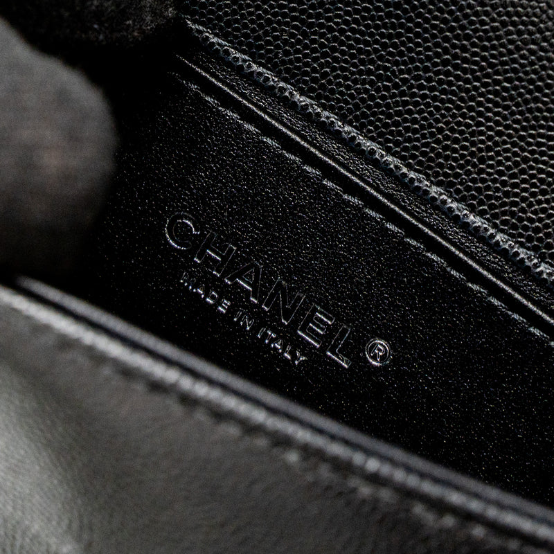 Chanel Small Boy Bag Caviar Black SHW (Microchip)