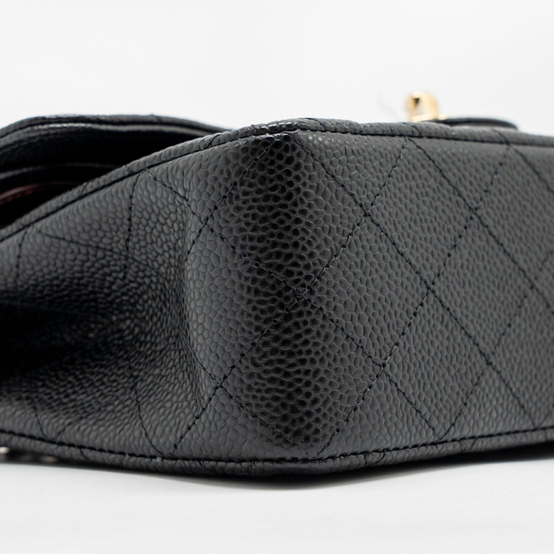 CHANEL Small Classic Double Flap Bag Caviar Black GHW (Microchip)