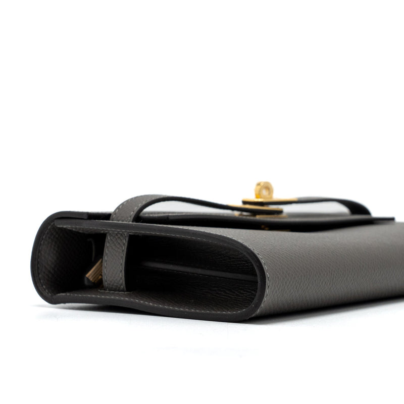 Hermes Kelly To Go Epsom Gris Meyer GHW Stamp U