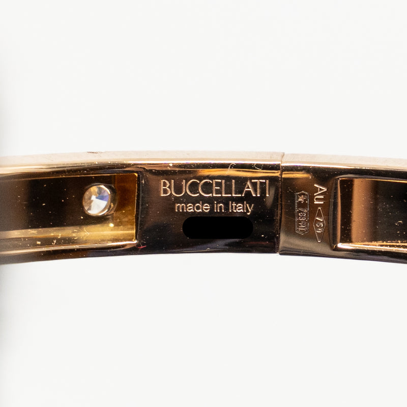Buccellati Size 17 Macri Classica Rigato Bracelet Pink Gold, White Gold, Diamonds