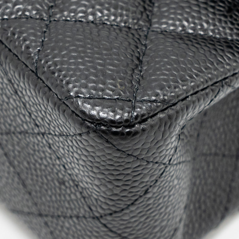 CHANEL Small Classic Double Flap Bag Caviar Black GHW (Microchip)
