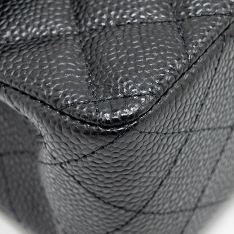 CHANEL Small Classic Double Flap Bag Caviar Black GHW (Microchip)