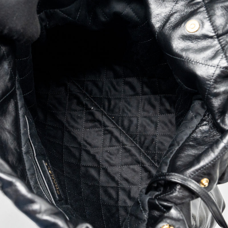 Chanel Medium 22 Bag Shiny Calfskin Black GHW (Microchip)