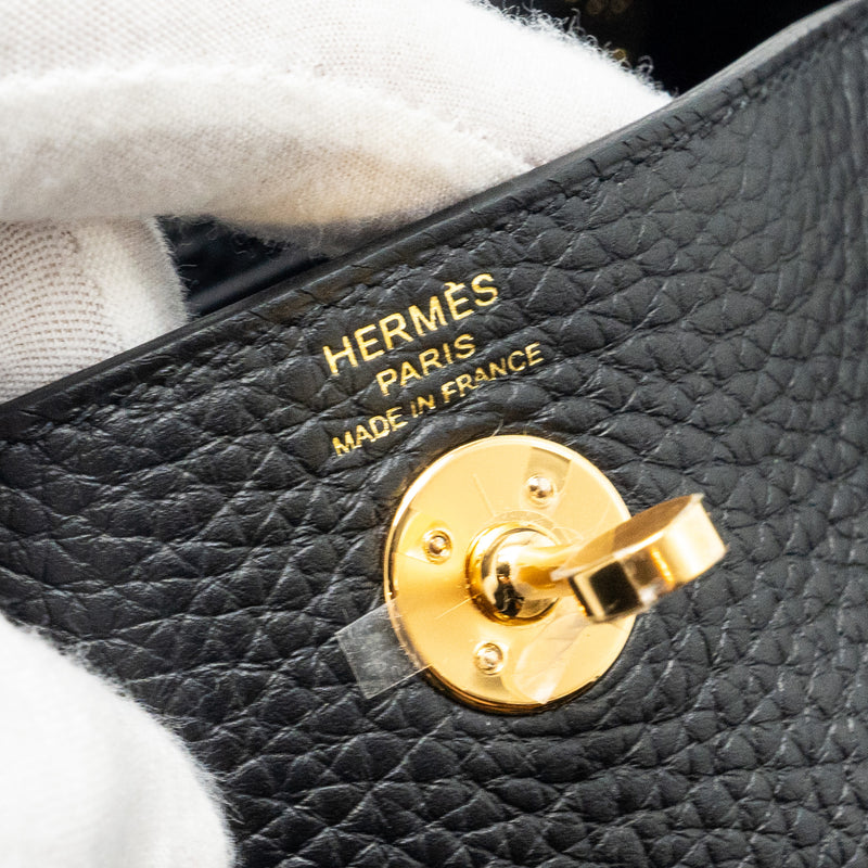 Hermes Mini Lindy clemence black GHW Stamp B