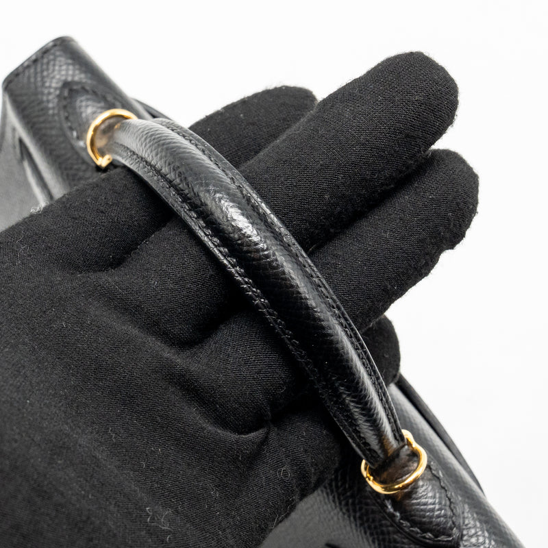 Hermes Mini Kelly II epsom black GHW stamp Y