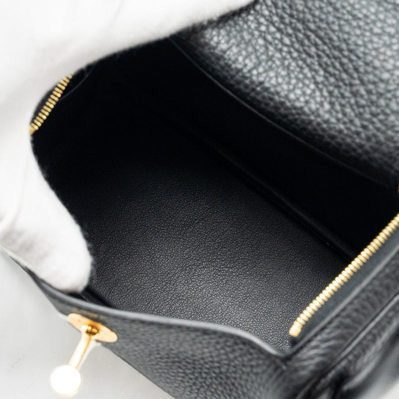 Hermes Mini Lindy clemence black GHW Stamp B
