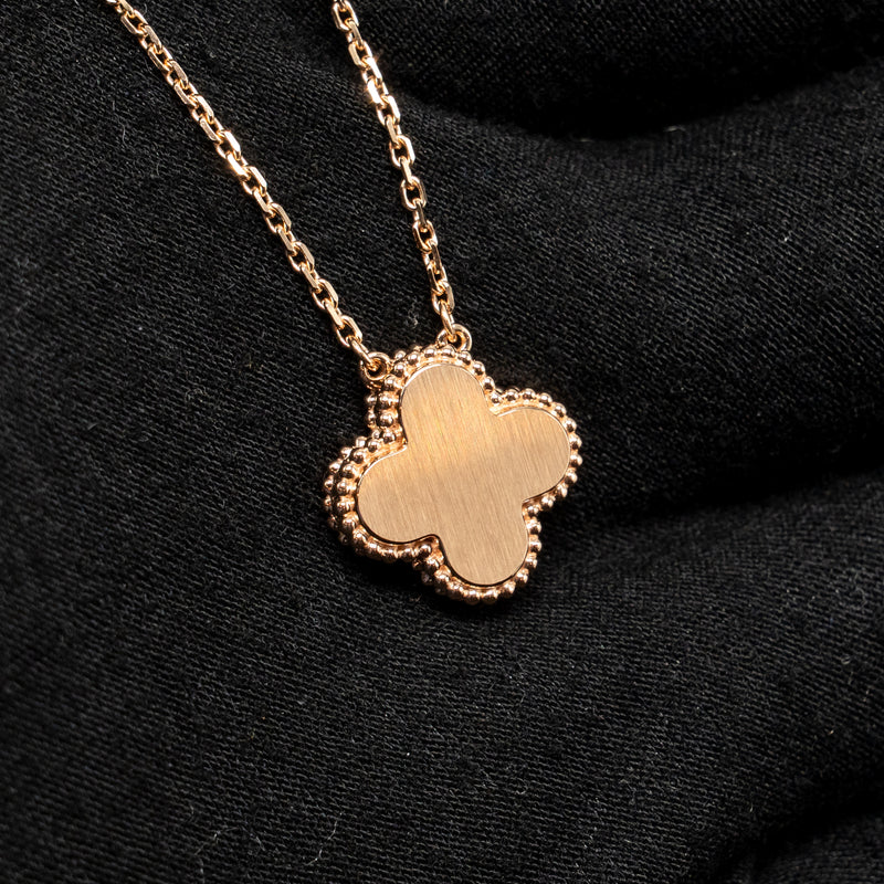 VAN CLEEF & ARPELS 2025 HOLIDAY PENDANT PINK MOTHER OF PEARL ROSE GOLD WITH DIAMOND