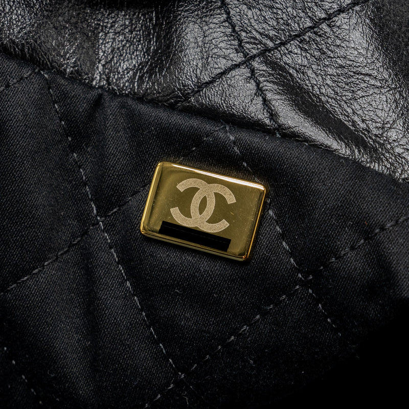 Chanel Medium 22 Bag Shiny Calfskin Black GHW (Microchip)