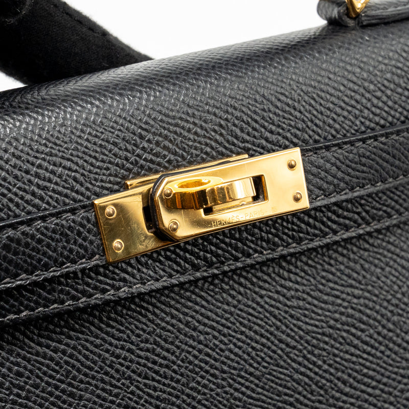 Hermes Mini Kelly II epsom black GHW stamp Y