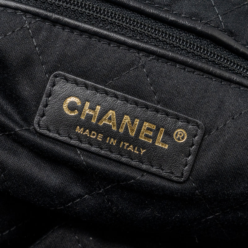 Chanel Medium 22 Bag Shiny Calfskin Black GHW (Microchip)