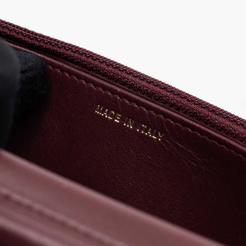 Chanel Crystal Pearl Crush Wallet On Chain Velvet Burgundy LGHW