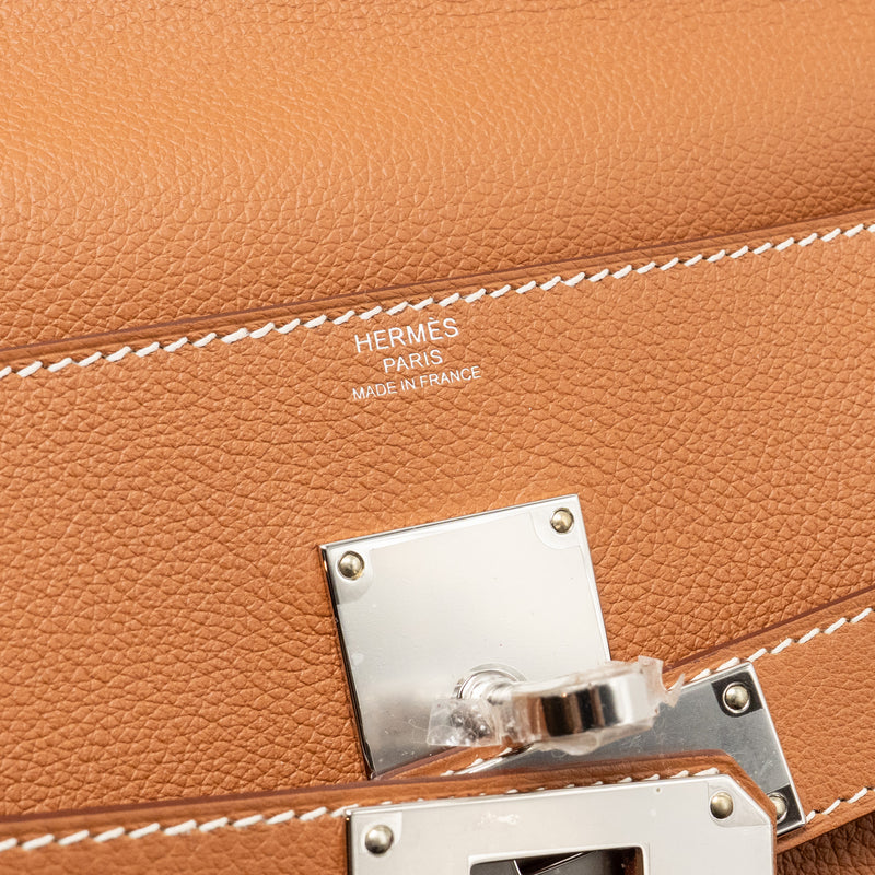 Hermes Kelly Messenger PM Bag Evercolor Gold SHW Stamp W