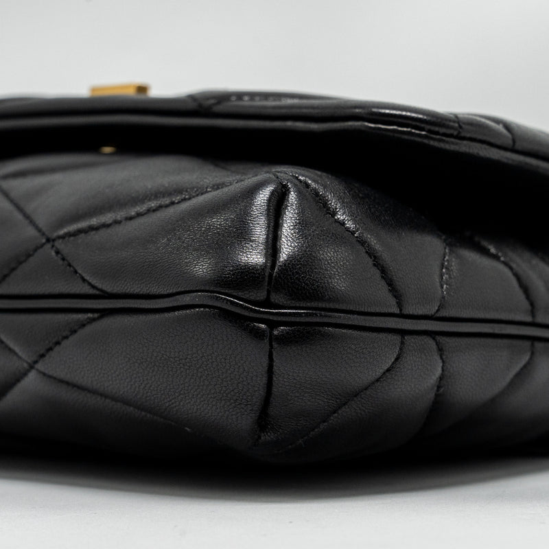 Saint Laurent/YSL LE 57 Quilted Hobo Shoulder Bag Lambskin Black Multicolour Hardware
