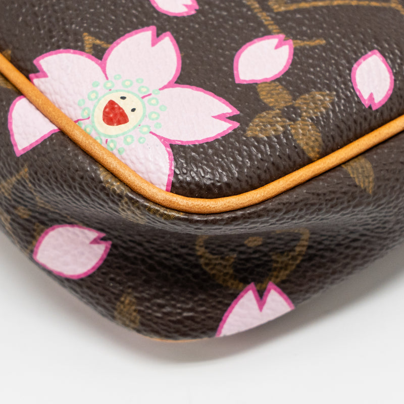 Louis Vuitton Vintage Takashi Murakami Cherry Blossom Pochette Accessories Monogram Multicolour GHW